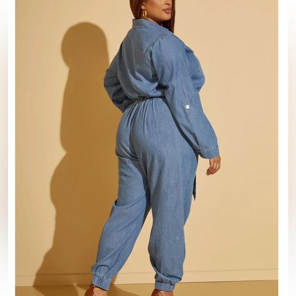 Brand New Denim Joggers Jumpsuit Size 36 - Picture 4 of 16